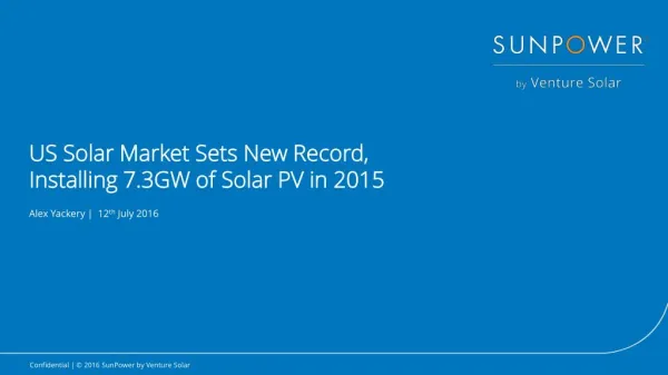 US Solar Market Sets New Record, Installing 7.3GW of Solar PV in 2015
