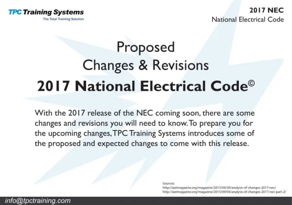 2017 Changes to the NEC Code