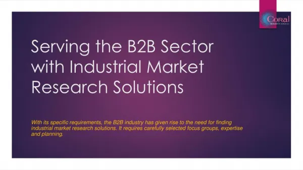 Serving the B2B Sector with Industrial Market Research Solutions