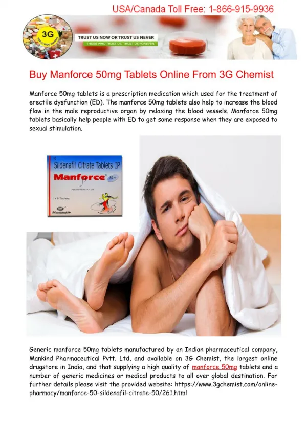 Buy Manforce 50mg Tablets Online