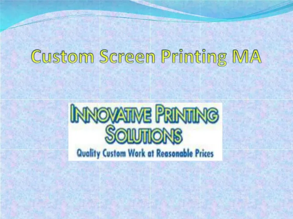 Custom Screen Printing MA