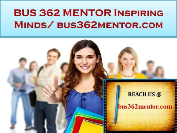 BUS 362 MENTOR Real Success / bus362mentor.com