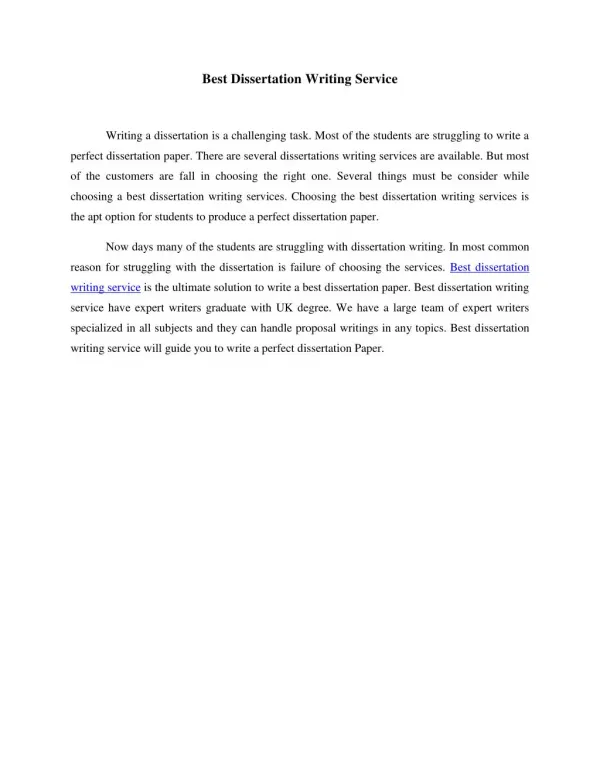 Best Dissertation Writing Service