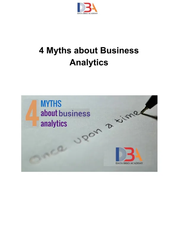 4 Myths about Business Analytics