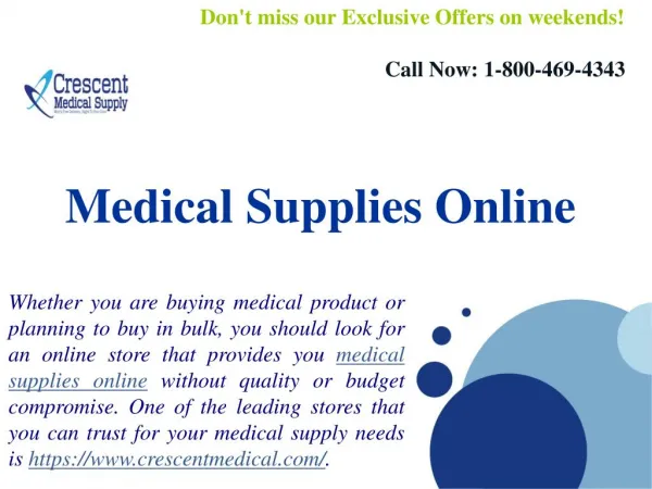 Medical Supplies Online And Medical Equipment