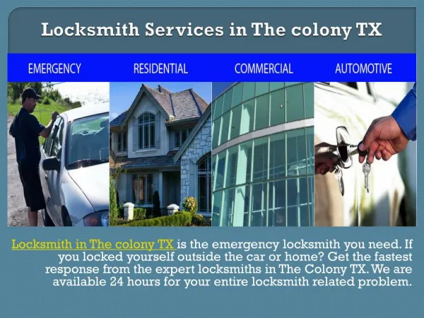 Locksmith Services in The colony TX