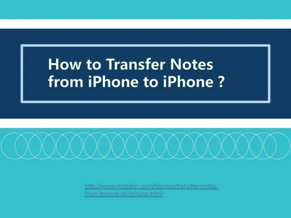 How to transfer notes from iphone to iphone ?