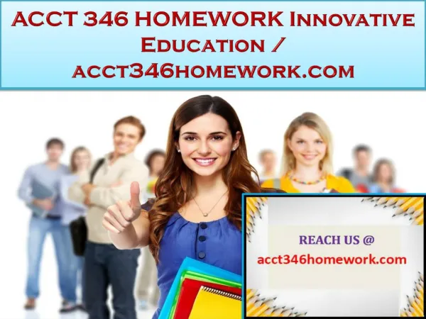 ACCT 346 HOMEWORK Innovative Education / acct346homework.com