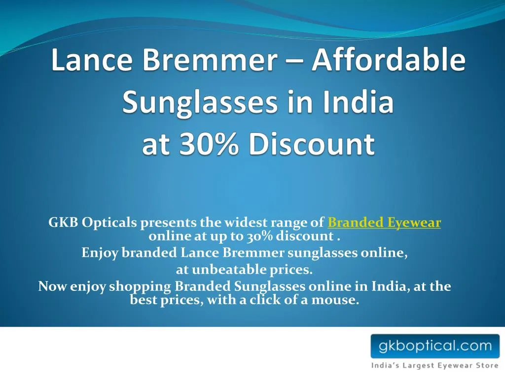 lance bremmer affordable sunglasses in india at 30 discount