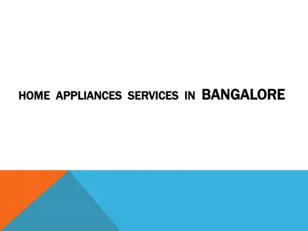 Home Appliances Service in Bangalore