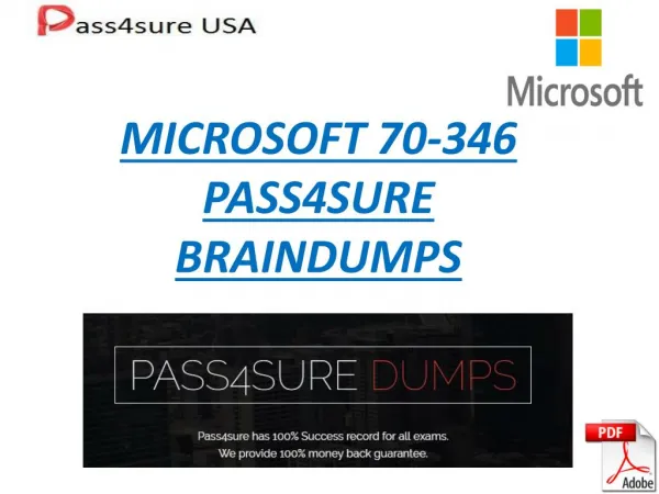Pass4sure Usa Microsoft Exam 70-346