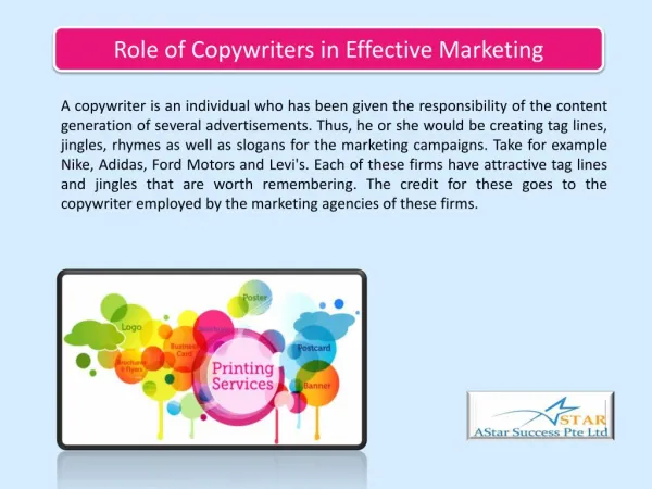 Role of Copywriters in Effective Marketing