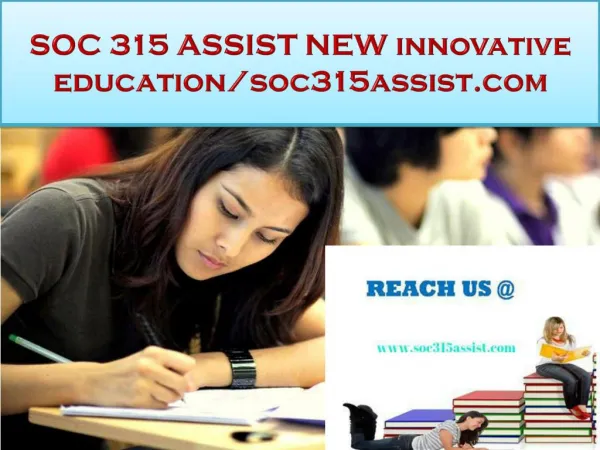 SOC 315 ASSIST NEW innovative education/soc315assist.com