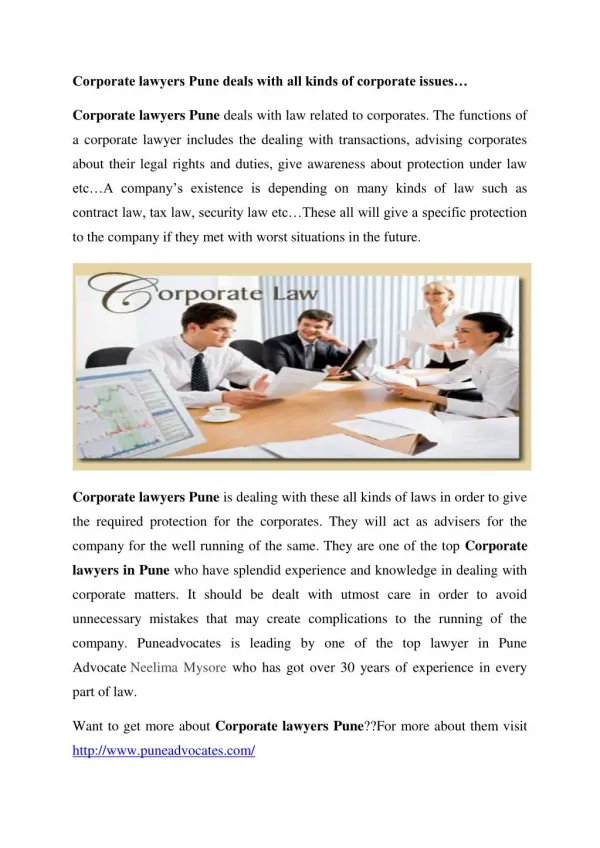 Corporate Lawyers Pune | Pune Advocates