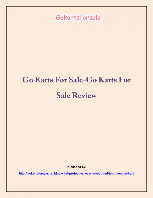 -Go Karts For Sale Review