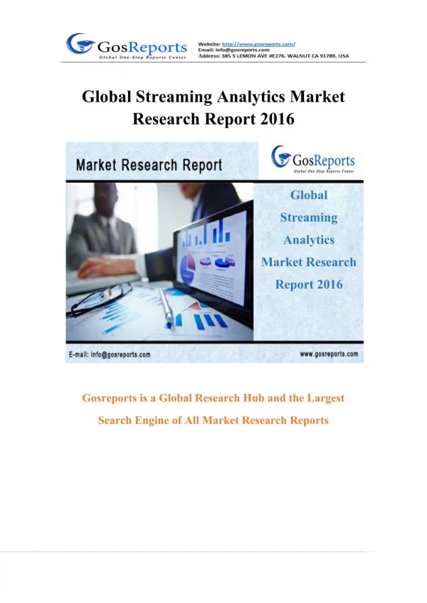 Global Streaming Analytics Market Research Report 2016