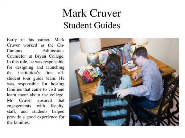 Mark Cruver - Student Guides