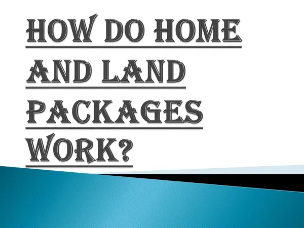 Affordable Home and Land Packages In Brisbane
