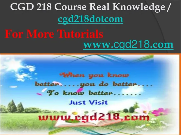 CGD 218 Course Real Knowledge / cgd218dotcom