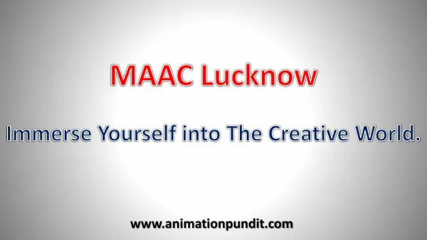 Maac lucknow - A Pioneer Animation Academy