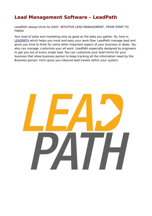 Lead Management Software