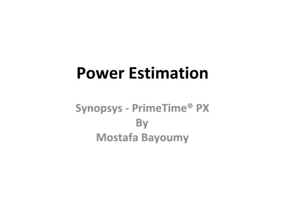 Power Estimation