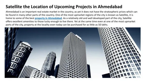 Satellite the Location of Upcoming Projects in Ahmedabad