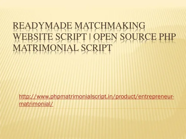Readymade Matchmaking Website Script