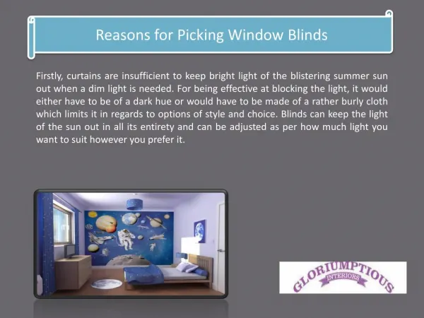 Reasons for Picking Window Blinds