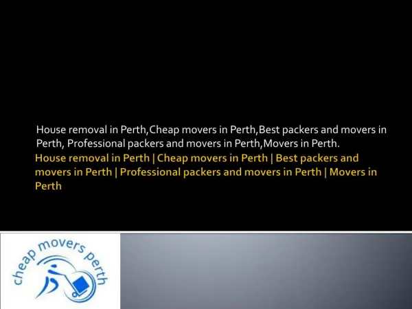 Best packers and movers in Perth