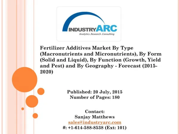 Fertilizer Additives Market: Optimize your fertilizer production with high quality fertilizer additives