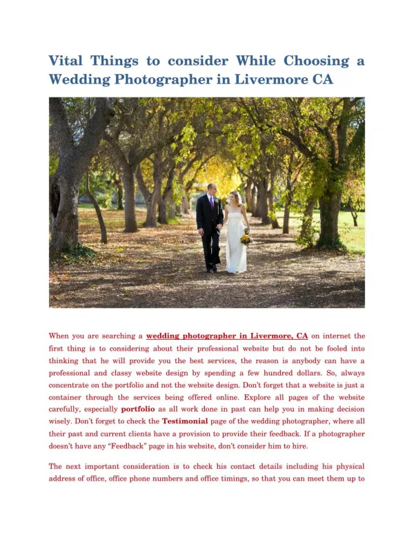 Wedding Photographer livermore Ca