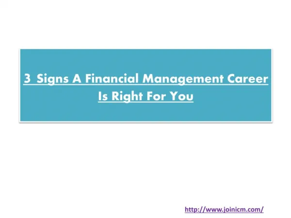 3 Signs A Financial Management Career Is Right For You