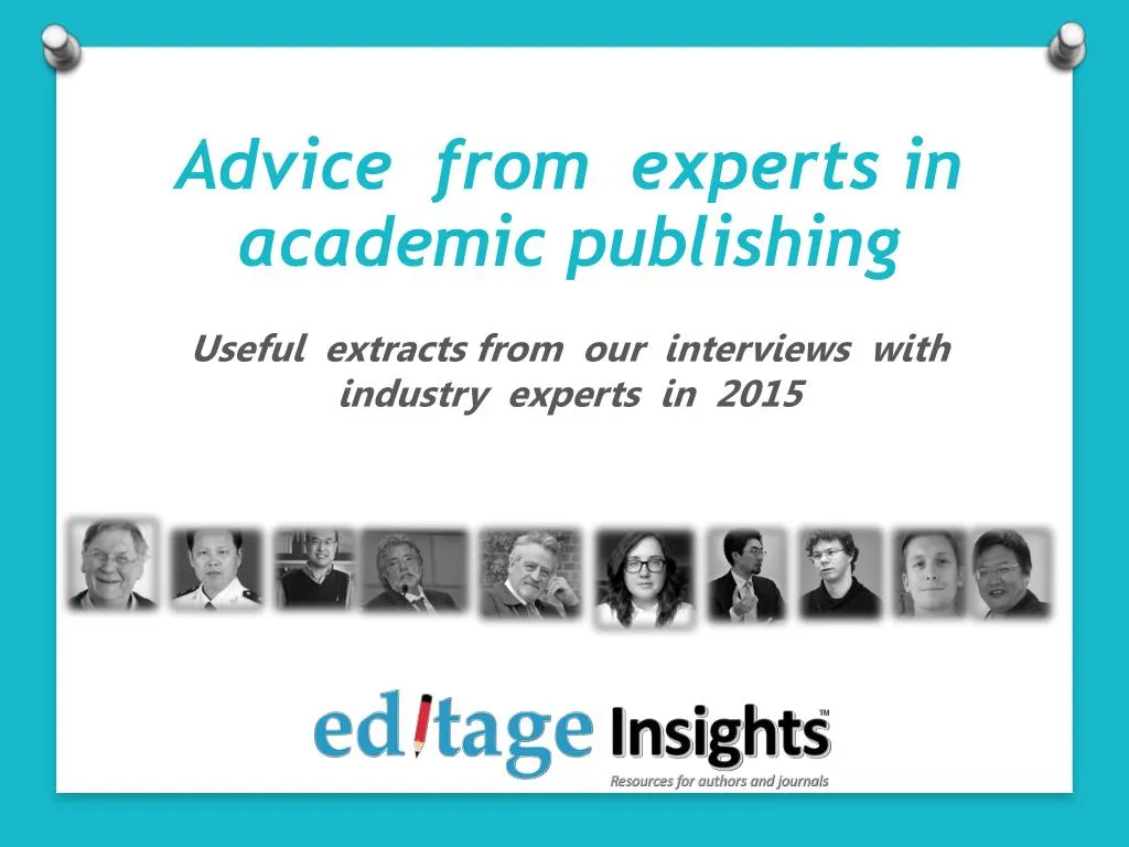 advice from experts in academic publishing