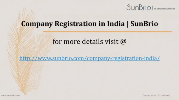Company Registration in India | SunBrio