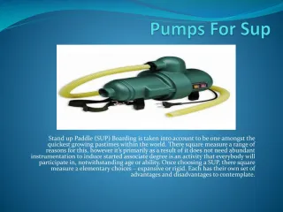 Pumps For Sup - slide 1