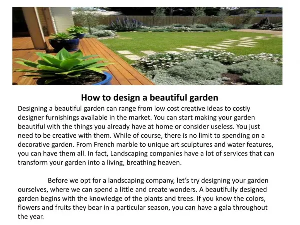 How to design a beautiful garden