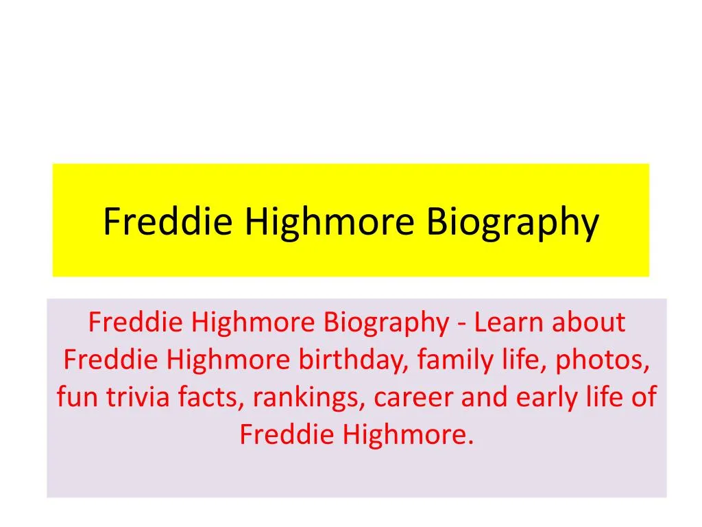 freddie highmore biography