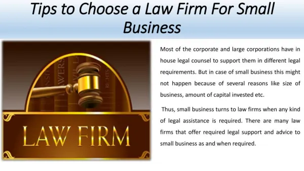Tips to Choose a Law Firm For Small Business - Jeremy Eveland