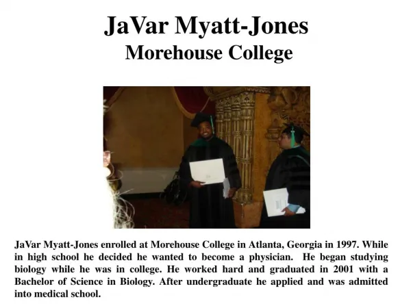 JaVar Myatt-Jones Morehouse College