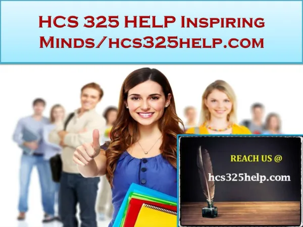HCS 325 HELP Real Success / hcs325help.com