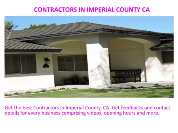 Contractors in Imperial County CA
