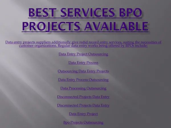 Best Services Data Entry Process Outsourcing