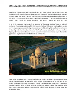 Tajtripcar.com | Delhi to Agra | Chandigarh| Shimla | Manali Taxi Service
