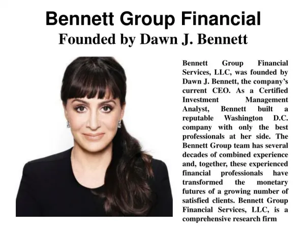 Bennett Group Financial - Founded by Dawn J. Bennett