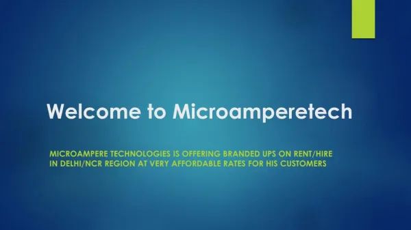 Ups rental in gurgaon|Microampere Technologies