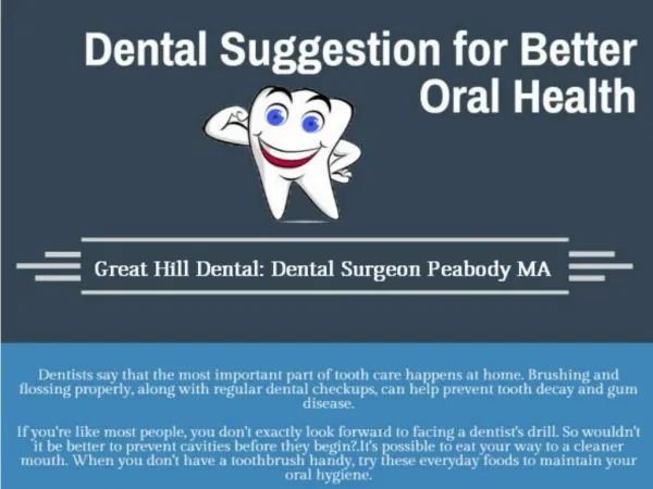 Dental Suggestions for Better Oral Health