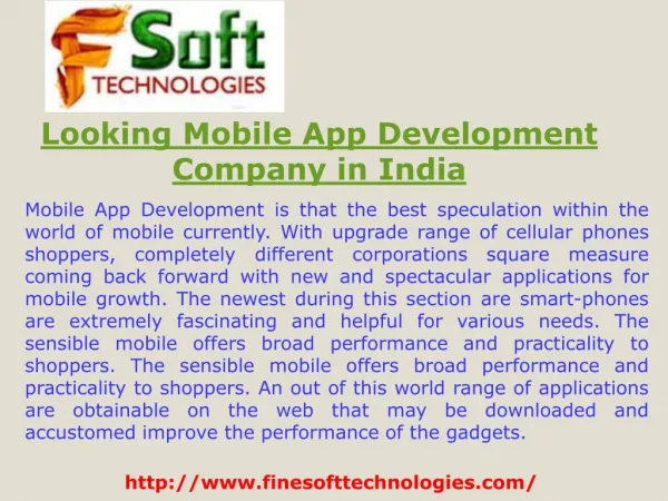 Looking Mobile App Development Company in India