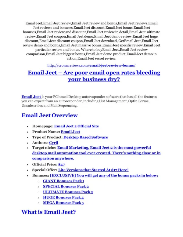 Email Jeet Review & (Secret) $22,300 bonus
