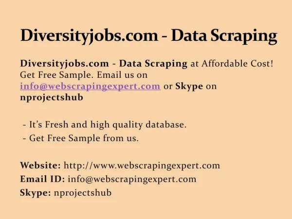 Diversityjobs.com - Data Scraping